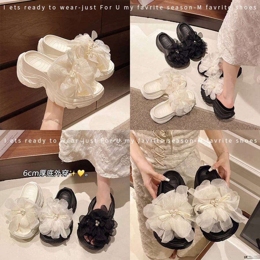 Women Sport Sandals - 黑底白花 - 查看 1