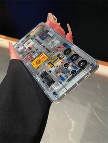 Technology 1pc Creative Electronic Accessories Pattern Painted Transparent Airbag Anti-Drop Phone Case Compatible With Samsung/Compatible With IPhone XS/XS Max/XR/11/12/13/14/14 Plus/15/15 Plus/16/16 Plus/7/8 Plus And Other Phone Models - Multicolor - View 5