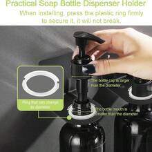 WCIC 16.9oz/500ML Bright Black Shampoo And Conditioner Dispenser Set,Bottle + Sticker + Wooden Tray/Silicone Tray/Stand,Shower Soap Dispenser With Labels,Plastic Shampoo Bottles Refillable - Body Wash/Shampoo/Conditioner/Hand Soap/Dish Soap/ Lotion - View 10