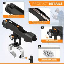 Multi-Functional Fishing Rod Holder Bracket, 360 Degree Adjustable Fishing Rod Rack For Pier, Boat, Yacht, Kayak - Multicolor - View 6