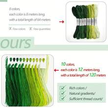 100 件渐变绣花线套装，10 种颜色 | 6 层工艺线 | 每股 47.2 英寸 | 适用于十字绣、缝纫、DIY | 高品质刺绣用品