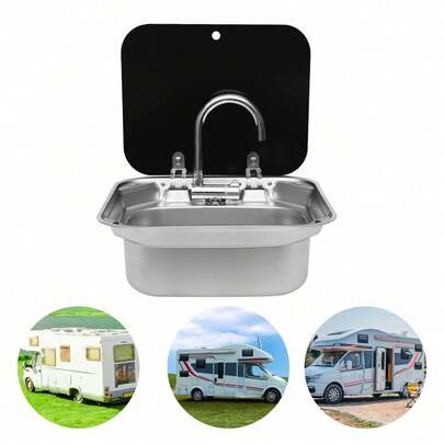 YUNRUX RV Camping Sink Kit With Faucet Sink Wash Basin Set For Motorhome
