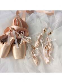 1个手工芭蕾舞鞋钥匙扣，缎面材质，多种颜色可选，时尚配饰，个性化礼物，可作为包包挂饰或旅行配件（随机发货两种连接器） - 彩色 - 查看 7