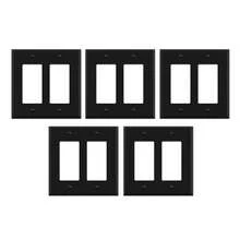 5/10 件壁挂面板灯开关盖，款式多样，纯色，黑色，壁挂面板灯开关插座盖，坚固耐用 - 黑色 - 查看 12