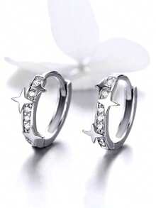 一对优雅的立方氧化锆星形耳环，适合女性在婚礼、派对、订婚、周年纪念、情人节等场合佩戴，也是送给母亲的理想礼物。 - 1# - 查看 6