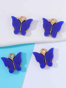 10pcs/Pack Random Color Acrylic Butterfly Pendant Charms, DIY Craft Supplies For Earrings, Necklaces, Keychains, Bracelets