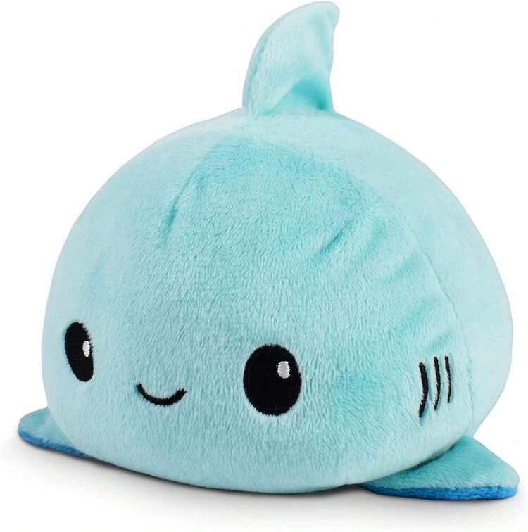 TeeTurtle - The Original Reversible Shark Plushie - Blue - Cute Sensory Fidget Stuffed Animals That Show Your Mood - Cá mập + Kỳ lân biển - Xem 8