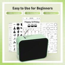 Marklife P15 迷你便携式热敏打印机，无线蓝牙口袋打印机，适用于家庭和办公室，可制作标签、贴纸和吊牌，带 USB 接口 - 綠 - 查看 5