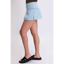 Women's Balloon Hem Mini Skirt - Q 蔚藍 - 查看 3