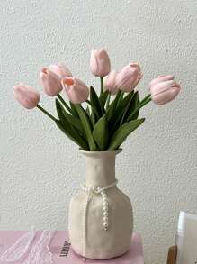 1/2/3 Stücke rosa romantische Tulpen Künstliche Blumen, Raumdekoration, Feiertags-Dekoration, Abschlussgeschenk, Geschenk für Freundin, Mutter