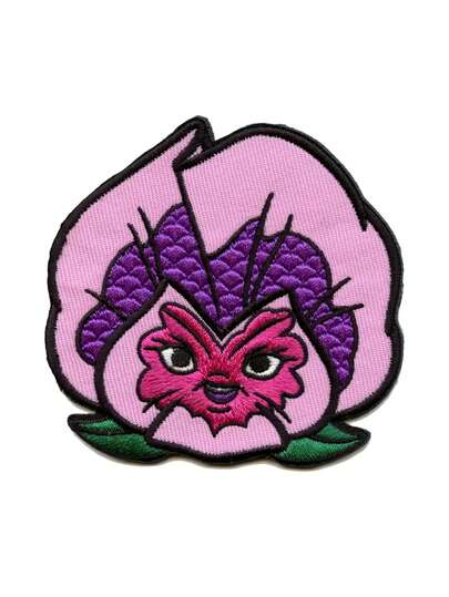 1PC Official Alice In Wonderland Purple Pansy Embroidered Iron On Patch