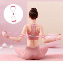 Saludea Resistance Band, 2 CountS With Handles Figure 8 Resistance Band, Yoga Gym Fitness Pulling Rope For Full Body Workout Arms Shoulders Back Legs And Buttocks (Pink)