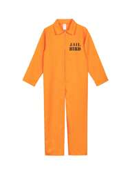 1 stuk oranje plus size losse gevangenenkostuum, volwassen gevangenengevangenisuniform cosplay-feestjumpsuit