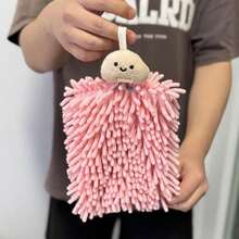 1PC Super Cute Hand Towel | Pink And Blue Dual-Color + Cartoon Character, Strong Water Absorption Without Lint, Hang In The Kitchen/Bathroom, Convenient For Hand Wiping And Also Serves As A Cute Small Decoration, Enhancing The Micro And Tangible Happiness In Life - Pink - View 5