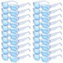 20 件复古方形眼镜，经典方形镜框，男女皆宜，尽显奢华，适合新娘送礼会、婚礼、圣诞节、新年、情人节、单身派对、摇滚主题派对礼物（男女通用）、情人节装饰、婚礼宾客回礼、伴娘礼物、毕业装饰 - 彩色 - 查看 4