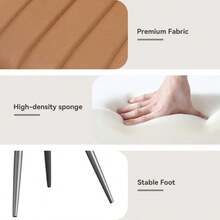 Nalupatio 2 Piece Modern Dining Chairs Set - Comfortable Padded Fabric Kitchen Side Chairs With Thick Cushions & Metal Legs, Suitable For Dining Room, Living Room, Kitche - màu nâu - Xem 5