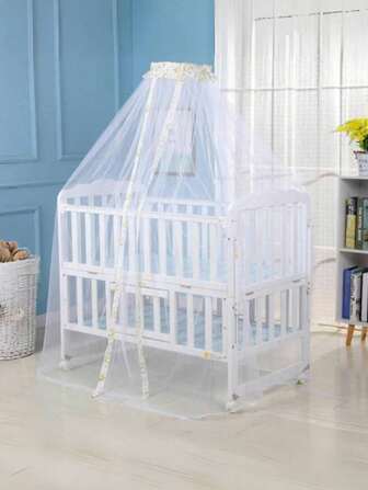 1 pieza Dosel de cama con mosquitero, estilo palacio con forma de cúpula redonda y plegable, mosquitero perfecto para cochecitos, cunas, camas y cunas portátiles mini (solo mosquitero)