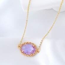 1 件不锈钢彩色 12 颗诞生石吊坠 DIY 配饰项链女款十二生肖立方彩色锆石吊坠