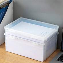 Hộp đựng đồ bằng nhựa trong suốt khổ A4 có nắp đậy - Hộp đựng đồ dùng văn phòng chống bụi, thích hợp đựng đồ dùng văn phòng, đồ dùng học tập, vật dụng thiết yếu cho mùa tựu trường. Phụ kiện bàn làm việc, hộp đựng bút, phụ kiện văn phòng phẩm. - Nhiều màu - Xem 7