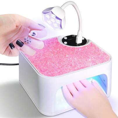 UV LED Nail Lamp , UV Light For Gel Nails,With A USB Nail Lamp , Professional Gel Light Dryer With 4 Timers , Sparkling Rhinestones Diamond Curing Lamp For Salon & Home,Suitable For Thanksgiving,Valentine's Day, Birthday, Christmas Gift