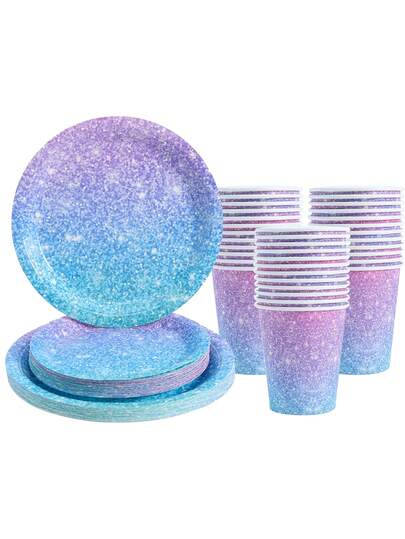 Set di stoviglie per festa spaziale a tema galassia, piatti e bicchieri usa e getta a tema astronauta e spazio, adatti per feste di compleanno a tema astronauta, set di stoviglie per feste di compleanno per 25 ospiti