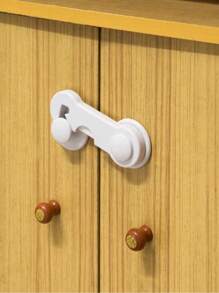 1 件白色冰箱锁，易于安装，无需钻孔冰箱门锁 - 自动关闭，确保密封和儿童保护，多用途用于抽屉和橱柜，厨房：消毒柜/烤箱门锁，浴室保护：马桶盖/洗衣机锁，