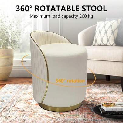 Sedia girevole, sedia da trucco, girevole a 360°, sgabello da divano, sgabello da bagno, sedia da trucco, sgabello da scrivania e sgabello da ufficio, utilizzabile anche come sedia da toeletta