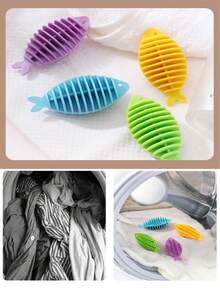 4个装防打结洗衣球 小鱼洗衣球 防打结洗衣球 防打结洗衣小工具 - 彩色 - 查看 7