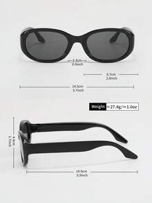 1pc Oval Shaped Fashionable Fashion Glasses, Casual Outdoor Street Style, Beach Party, Business, Couples Matching - Multicolor - View 5