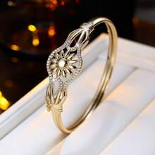 1pc Luxury Elegant High-End Open Bangle Bracelet, Suitable For Daily Wear And Parties