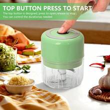1 Pcs Electric Garlic Chopper, Electric Mini Garlic Chopper 250ml Vegetable Chopper, Food Chopper, USB Cord Garlic Chopper, Onion Chopper, Portable Small Food Processor For Garlic, Ginger, Chili, Vegetables, Garlic Chopper, Mini Portable Veggie Chopper, Garlic Grinder Masher Onion Chopper, Blender To Vegetable, Wireless Food Processor For Ginger - màu xanh lá - Xem 6