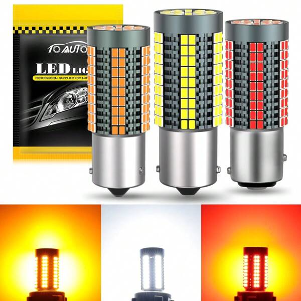 TOAUTO 1PC 25W 1156 BA15S 1157 BAY15D LED Bulbs 126SMD Car LED Reverse Light Bulb Reverse Lamp(Only1 PC)