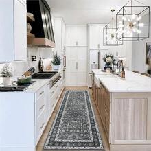 Meiyiu Washable Rug Runner Vintage Rug Traditional Rug Non-Slip Grey Runner Rugs With Rubber Backing Low-Pile Ultra-Soft Distressed Rug For Kitchen Bedroom 2x6/5x7/6x9/8x10/9x12 - Grey-2x6 Feet - View 5