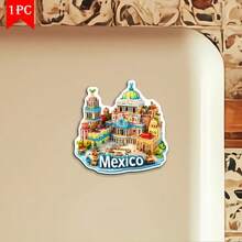 1 pieza Imán de nevera con paisaje urbano 2D - Adecuado para regalar a amigos en vacaciones, múltiples imanes de acrílico y goma blanda aplicables a puertas metálicas, refrigeradores, armarios de almacenamiento - Regalo decorativo creativo para el hogar para amantes de los viajes, graduación, aniversario, Navidad, Acción de Gracias, Imán de refrigerador