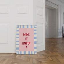 1 pieza Cartel de pared sin marco "Hazlo realidad" | Póster de empoderamiento en tono rosa palo con tipografía vintage | Impresión motivacional de autocuidado para habitación de niña y dormitorio | Decoración para sala de estudio, dormitorio, FunkyPosters, impresiones para pared - Multicolor - Ver 2