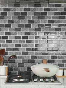 1 件 3D 瓷砖风格简约优雅厨房贴纸客厅装饰房间装饰家居装饰壁纸墙纸