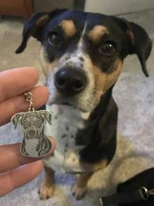 DHQH Personalized Pet Photo Necklace Carving Pet Pendant Gift Handmade Custom Dog And Cat Keychain Memory Jewelry Image Pendant