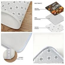 1 buc. Covoraș de intrare cu imprimeu de dovleac pentru decor de casă de Halloween, moale, antiderapant, absorbant, lavabil, pentru bucătărie, covor pentru atmosferă de sărbătoare, covor dreptunghiular cu fire scurte pentru intrarea în camera de zi, dormitor, bucătărie, spălătorie, baie