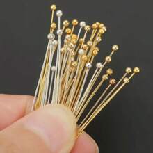 200pcs DIY Jewelry Making Headpins, 16mm-40mm Sizes Ball Pins, Bendable & Cuttable Beading Needles, Suitable For Jewelry Making And Sewing Supplies, Round Head Pins, Earring & Pendant Connectors, Cuttable Beading Pins, Bracelet & Necklace Decorative Pins, Can Replace Eyepins As Bead Piercing Connectors