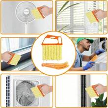 1 pieza Cepillo de limpieza para persianas, fácil de quitar, lavable a máquina, herramienta de limpieza manual, cepillo para eliminar el polvo de las rejillas del aire acondicionado, para limpiar el polvo de las ranuras de las persianas y del aire acondicionador, diseño moderno de mango de plástico, adecuado para la cocina, ventanas de la oficina, dormitorio, ventanas de la sala de estar, limpieza de electrodomésticos