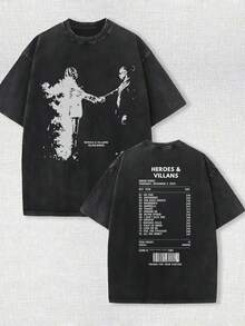 230g Double-Sided Washing, Know Your Opponent's Printed T-Shirt, High-Quality Batik Cotton Retro Fashion Brand T-Shirt, Beach Essential, Men's Summer T-Shirt, Holiday Gift, Perfect Gift.