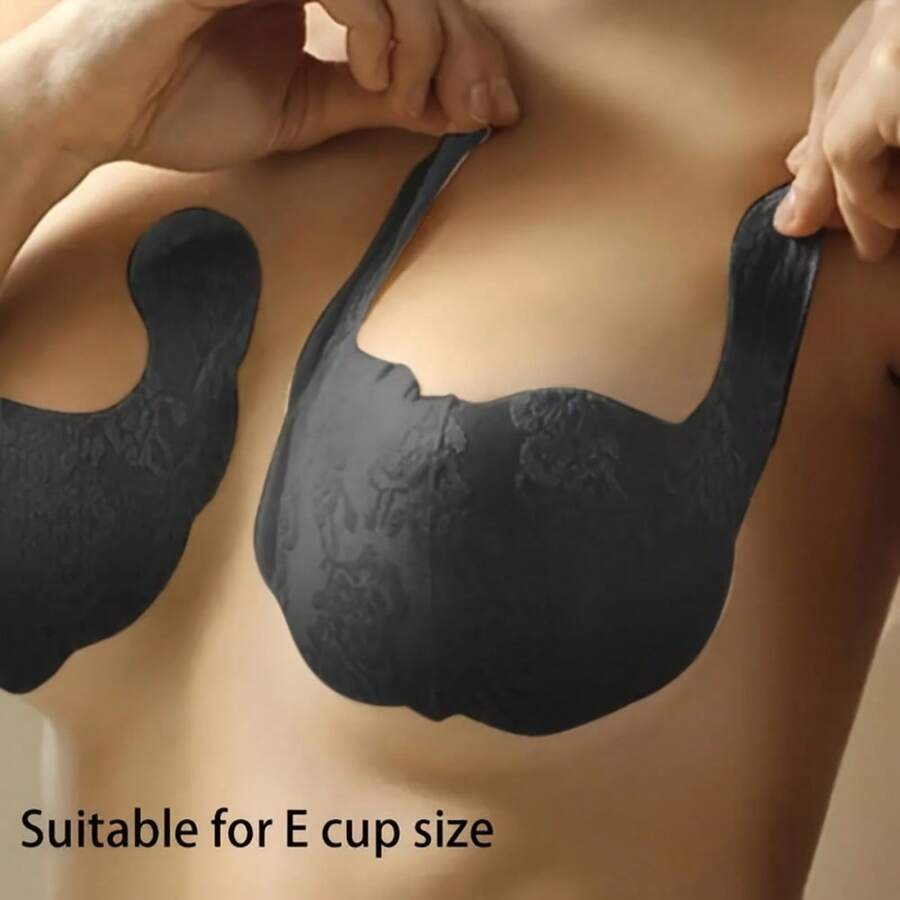 2 Pieces Of Invisible Bra Tape To Prevent Sagging, Push-Ups, Bra Lift And Support Bust, Sticky Cover, Silicone Swimsuit, Wedding Underwear - 肉色 - 查看 1