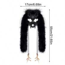 1pc Viking Warrior & Werewolf Mask - Faux Fur Headpiece, Perfect For Halloween, Rave Parties & Winter Novelty Costumes Halloween Party Decor