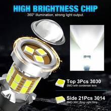 S&D 2 件 W16W LED 灯泡 T15 LED Canbus 无错误 920 921 912 灯 3014 芯片汽车倒车灯倒车刹车灯 6000K 白色 12V