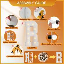 3FT Marquee Light Up Letters, Large Marquee Letters, Mosaic Balloon Frame Letter Big Letter For Engagement Wedding Decorations Birthday Party Backdrop Decor, Balloon Arch Kit - Chữ R - Xem 4