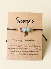 Zodiac Bracelet Women Men Crystal Stone Beaded Bangles Handmade Weave Braid Gift Ideas Aries Taurus Gemini Cancer Leo Virgo Libra Scorpio Sagittarius Capricorn Aquarius Pisces For Brother Sister