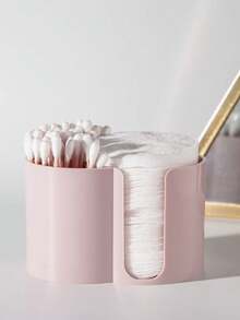 Round Cotton Swab Storage Box, Bathroom Cup-Style Floss Box, Round Cotton Swab Paper Cup Floss Storage Box, Bathroom Pendant Storage Box, Vanity Makeup Storage Box (Transparent) - Multicolor - View 7