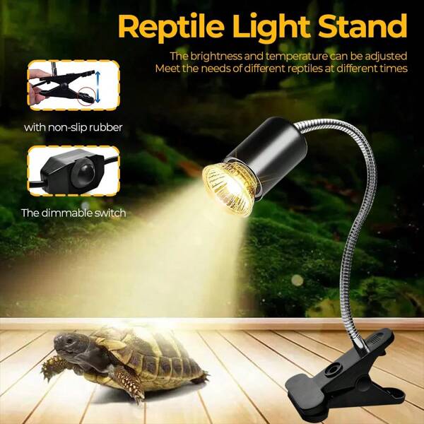 UVB/UVA Adjustable Reptile Heating Lamp With Remote Control, Comes With Two Bulbs, 360° Rotation, Daylight Dimming, Suitable For Lizards, Turtles, And Other Reptiles.