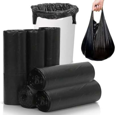 200pcs Plastic Trash Bags, 18cm*29.3cm, Garbage Bags With Handles, Suitable For Office, Car, Kitchen, Bathroom, Home, Living Room, Dorm And School