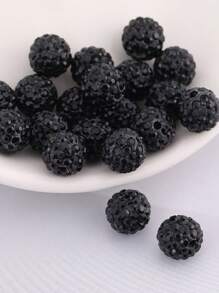 100 颗/包 10 毫米陶瓷珠手工散珠 DIY 手链项链珠宝配饰 - 100顆滿鑽陶泥珠 - 查看 27